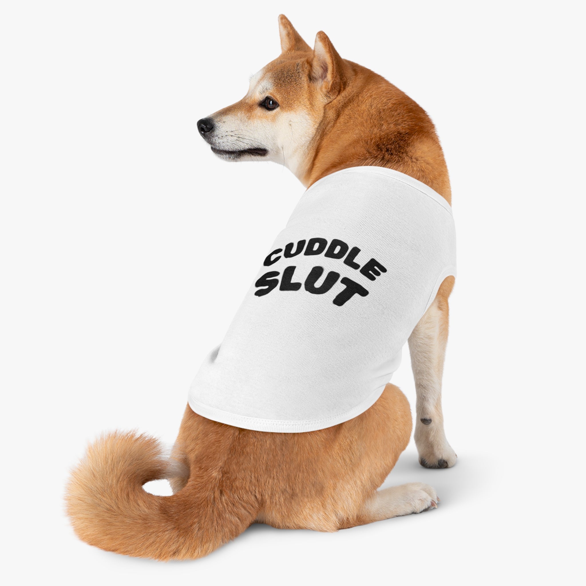 Pet Tank Top — "Cuddle Slut" Funny Dog Shirt, Cozy Cute Puppy Tank