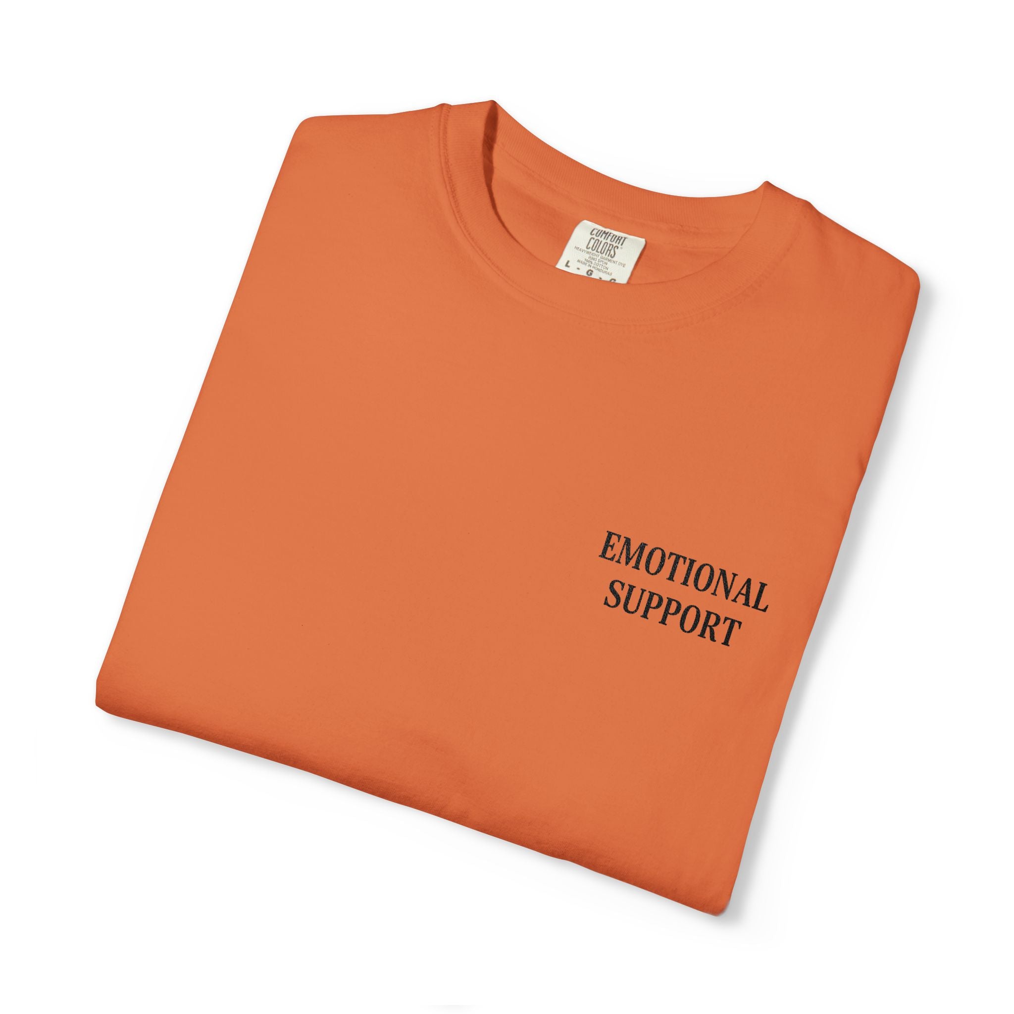 Emotional Support T-Shirt — Minimal Chest Text Tee