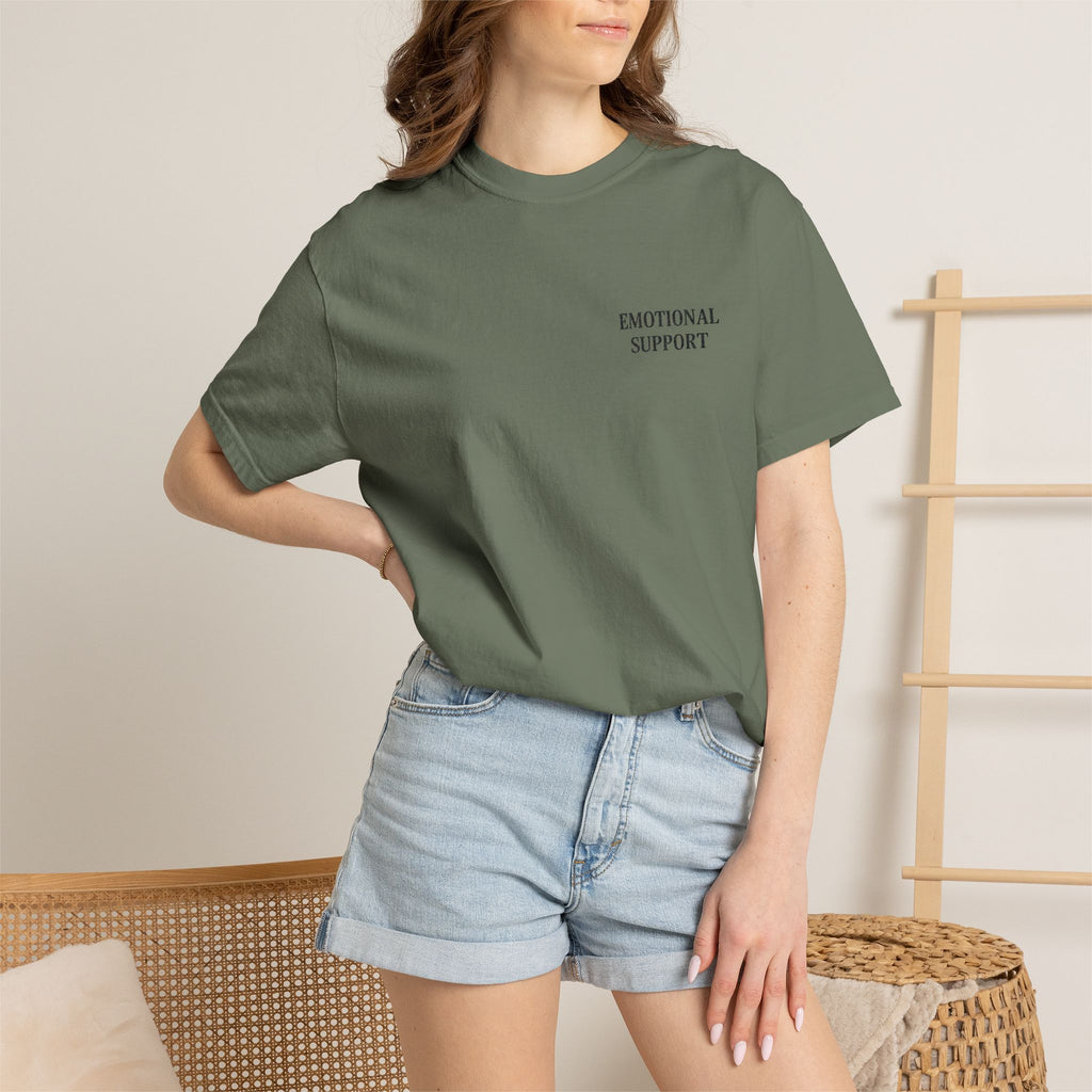 Emotional Support T-Shirt — Minimal Chest Text Tee