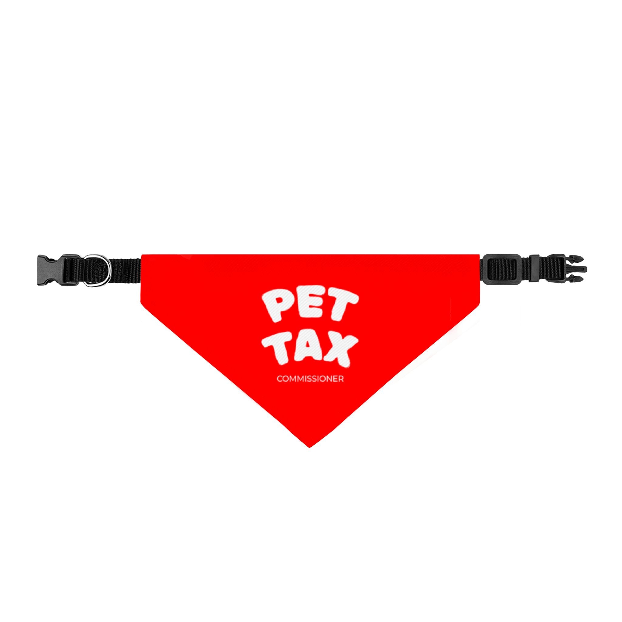 Pet Bandana — Red "Pet Tax" Clip-On Bandana for Dogs & Cats