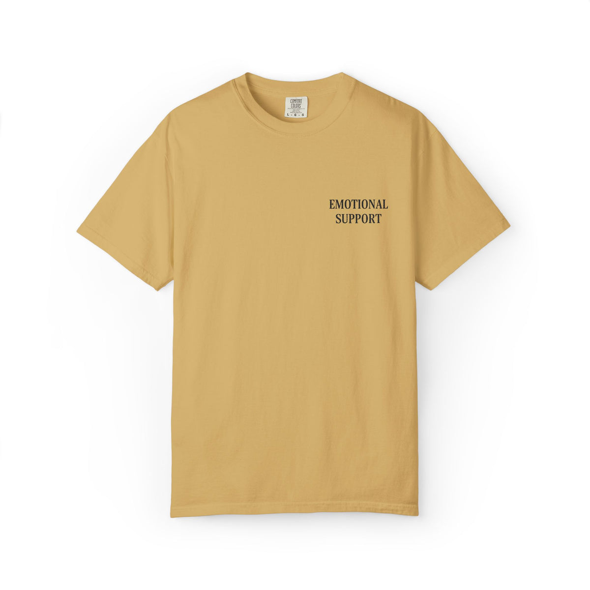 Emotional Support T-Shirt — Minimal Chest Text Tee