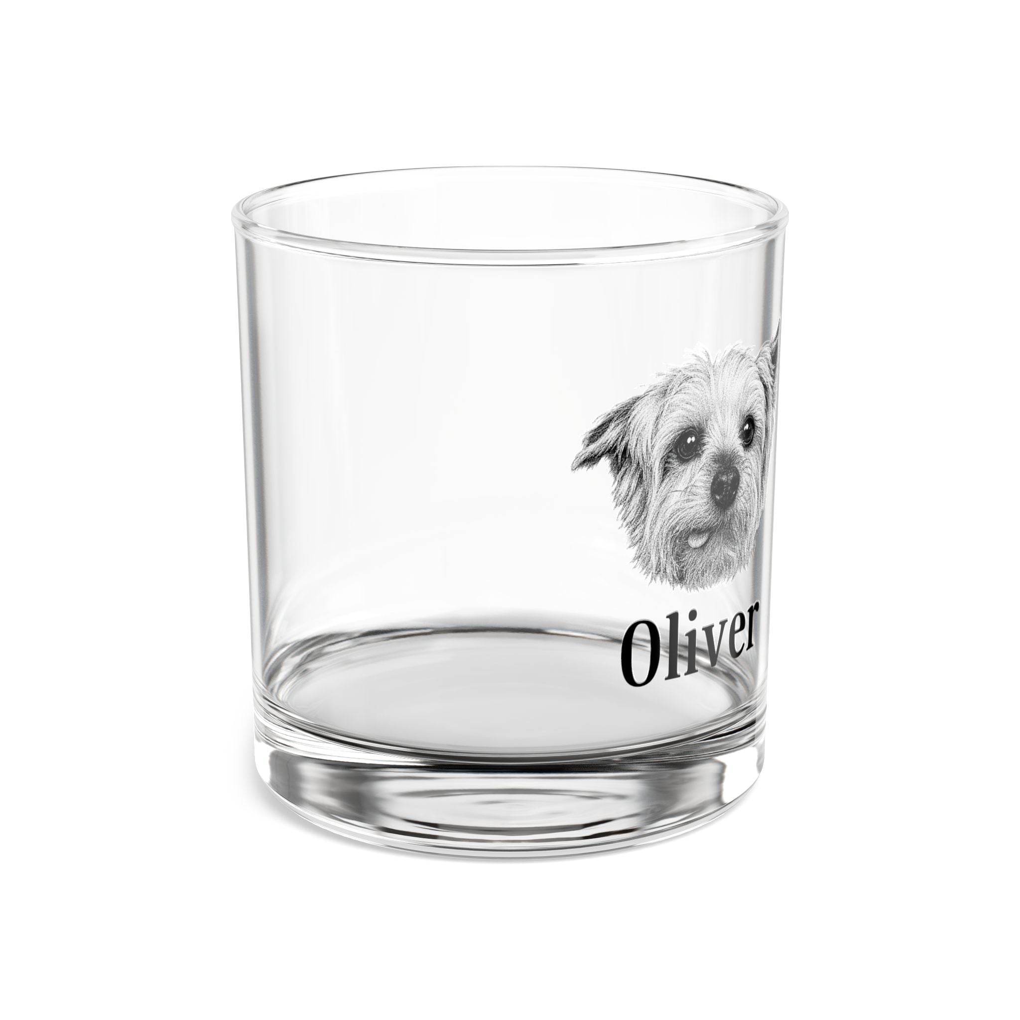 Personalized Dog Whiskey Glass - 10oz Rocks Glass with Pet Photo and Name