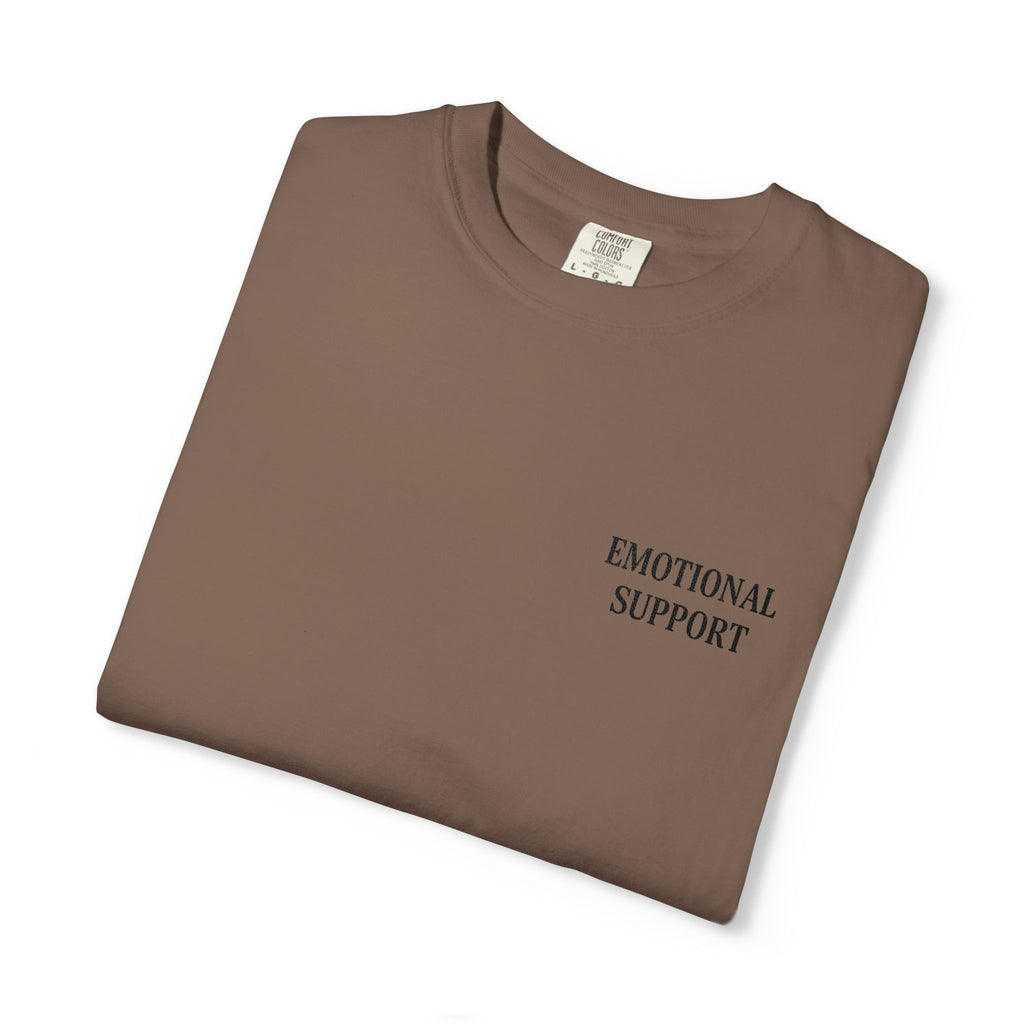 Emotional Support T-Shirt — Minimal Chest Text Tee