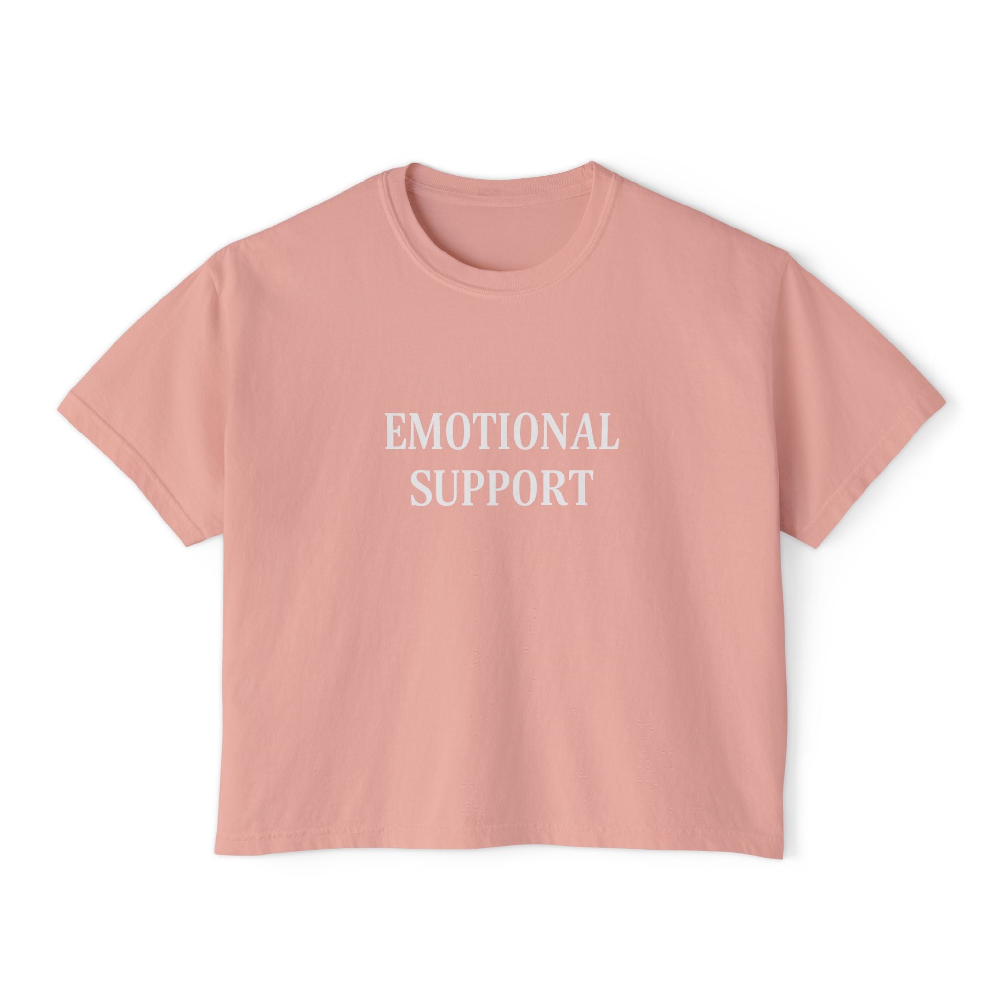 Emotional Support Boxy Tee — Womens Graphic Shirt