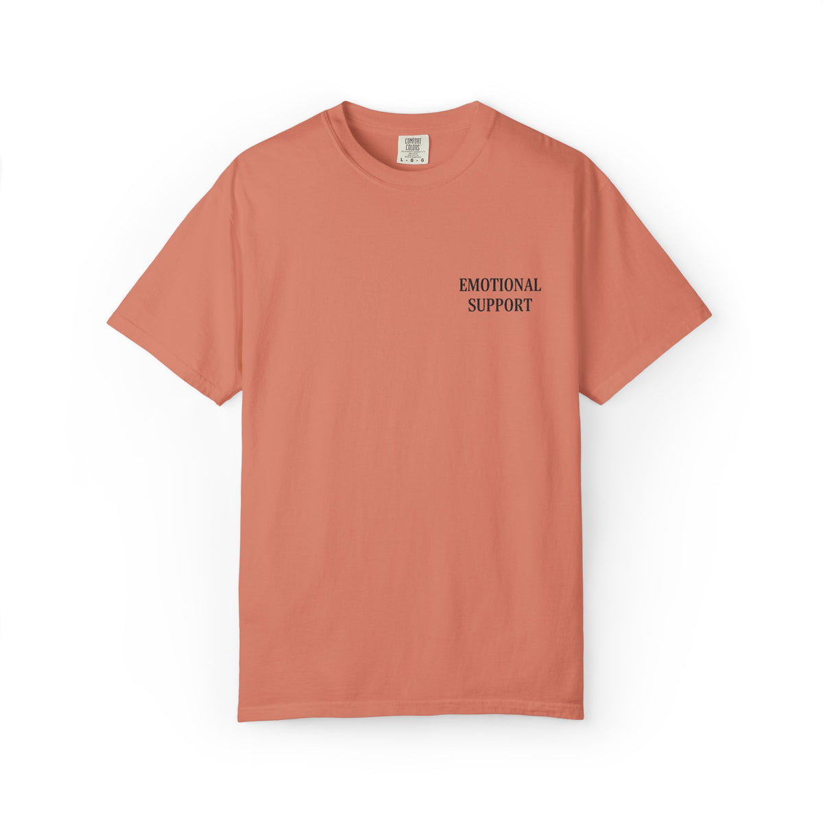 Emotional Support T-Shirt — Minimal Chest Text Tee