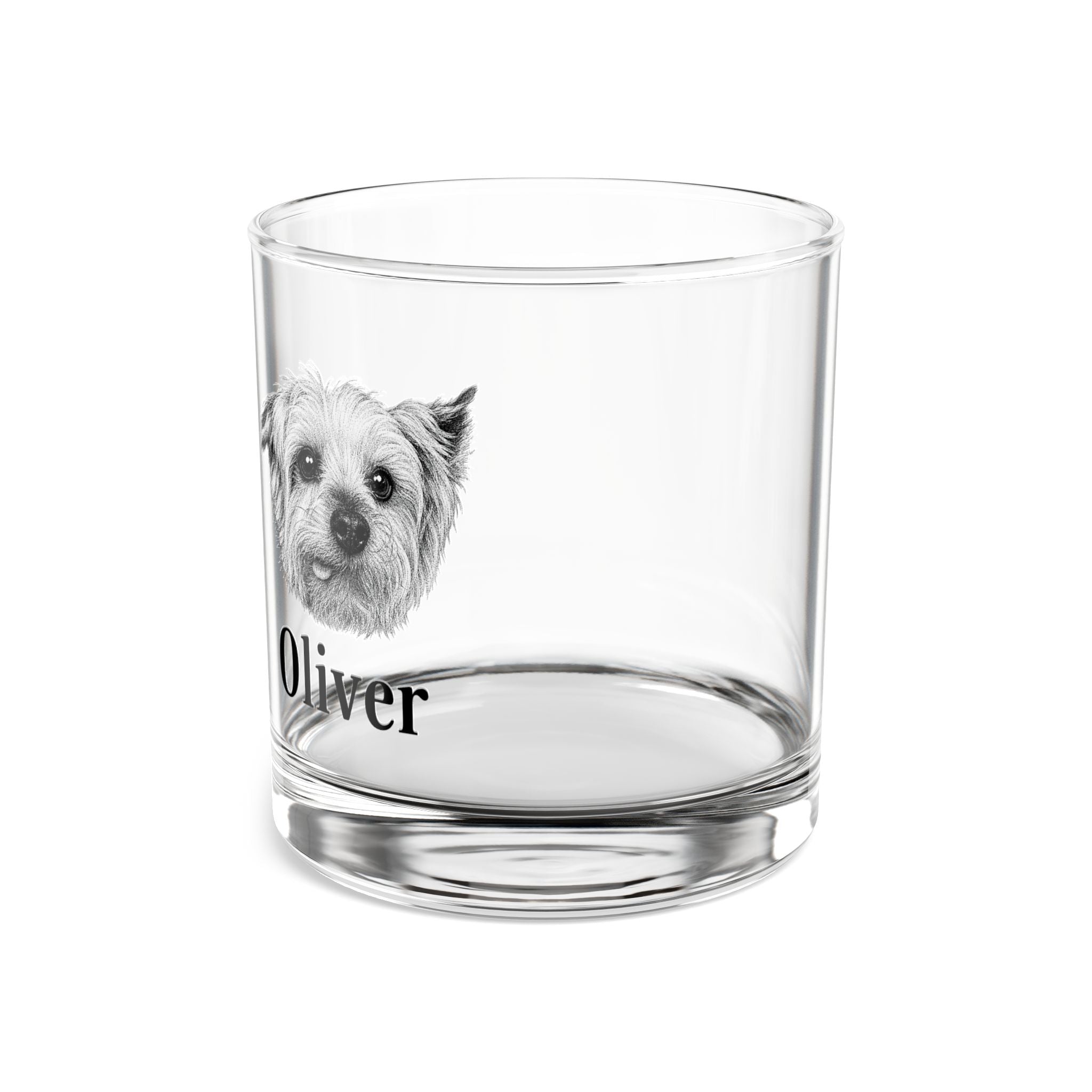 Personalized Dog Whiskey Glass - 10oz Rocks Glass with Pet Photo and Name