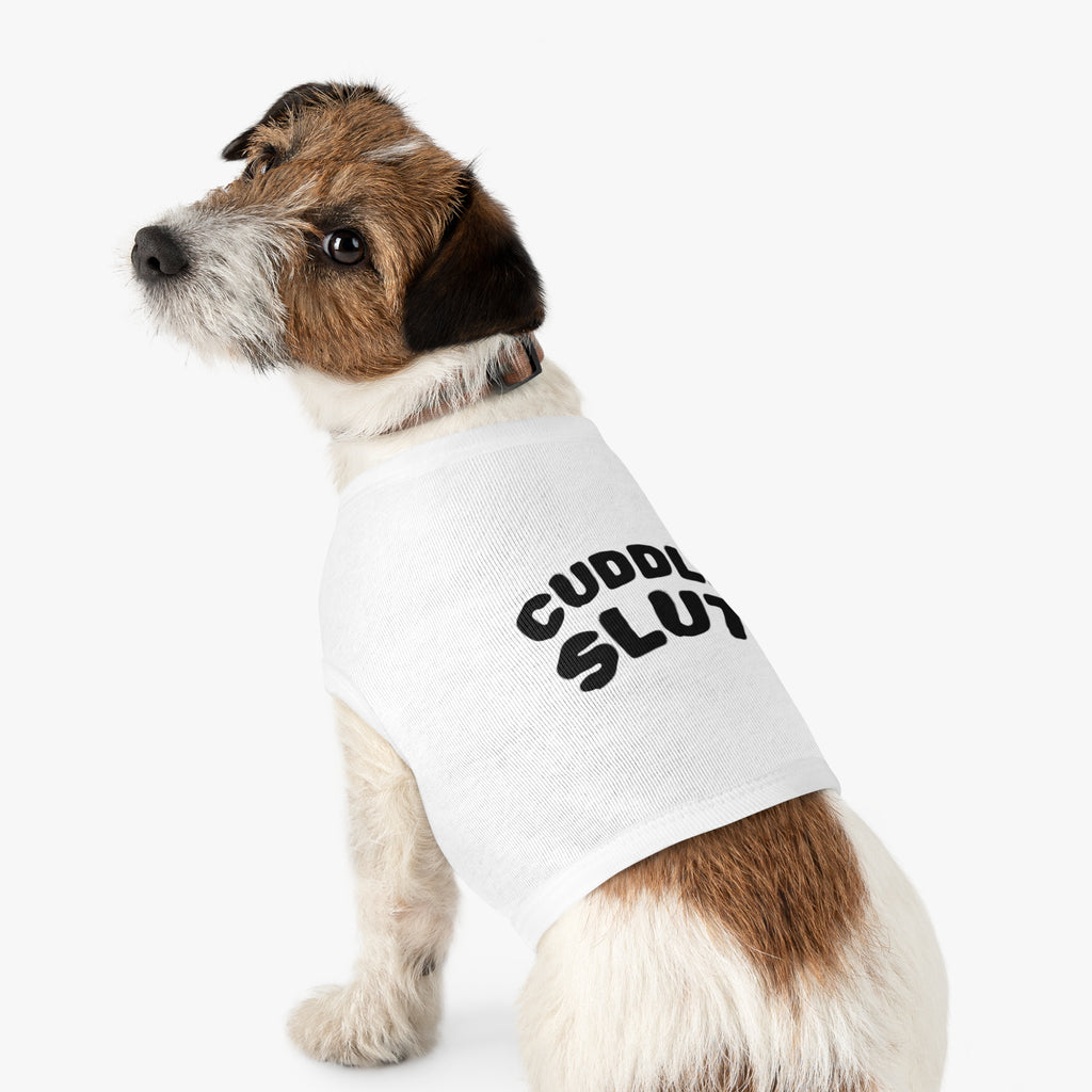 Pet Tank Top — "Cuddle Slut" Funny Dog Shirt, Cozy Cute Puppy Tank