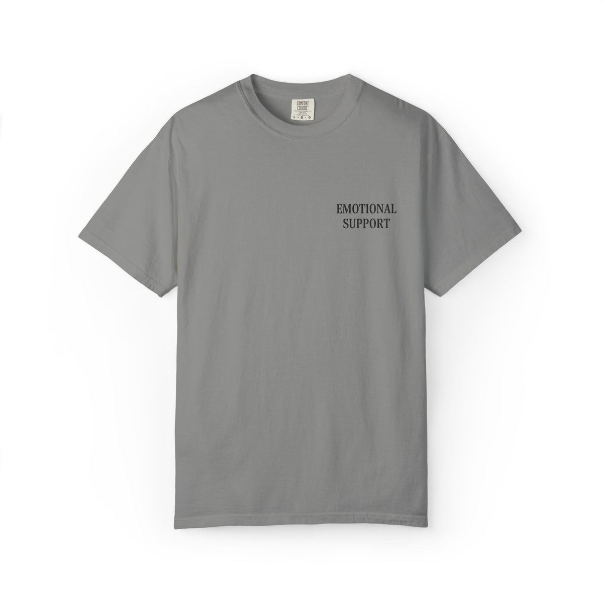 Emotional Support T-Shirt — Minimal Chest Text Tee