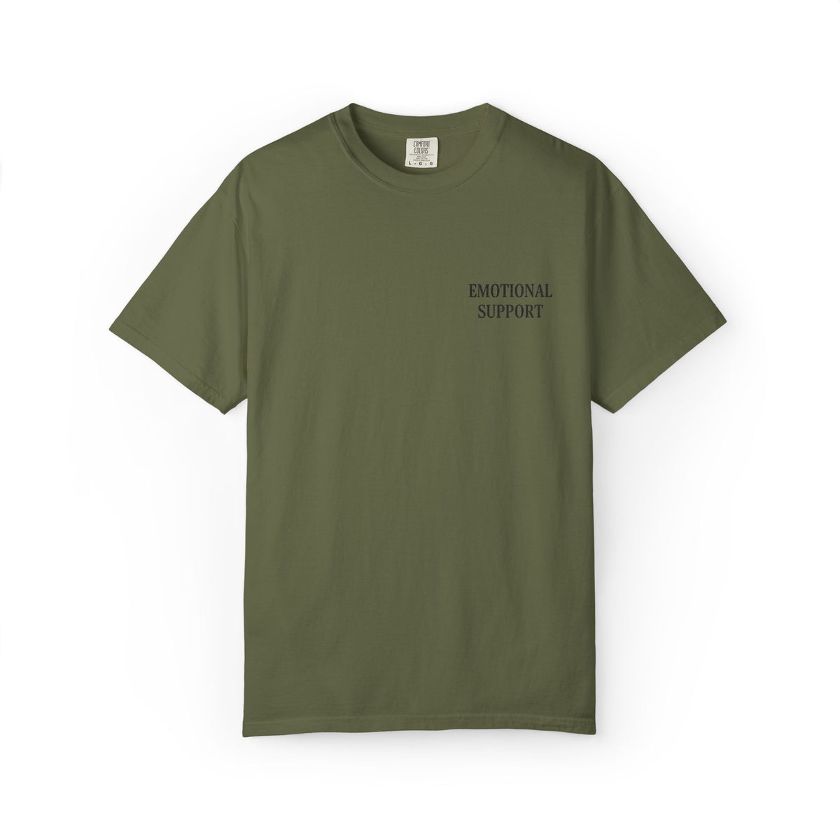 Emotional Support T-Shirt — Minimal Chest Text Tee
