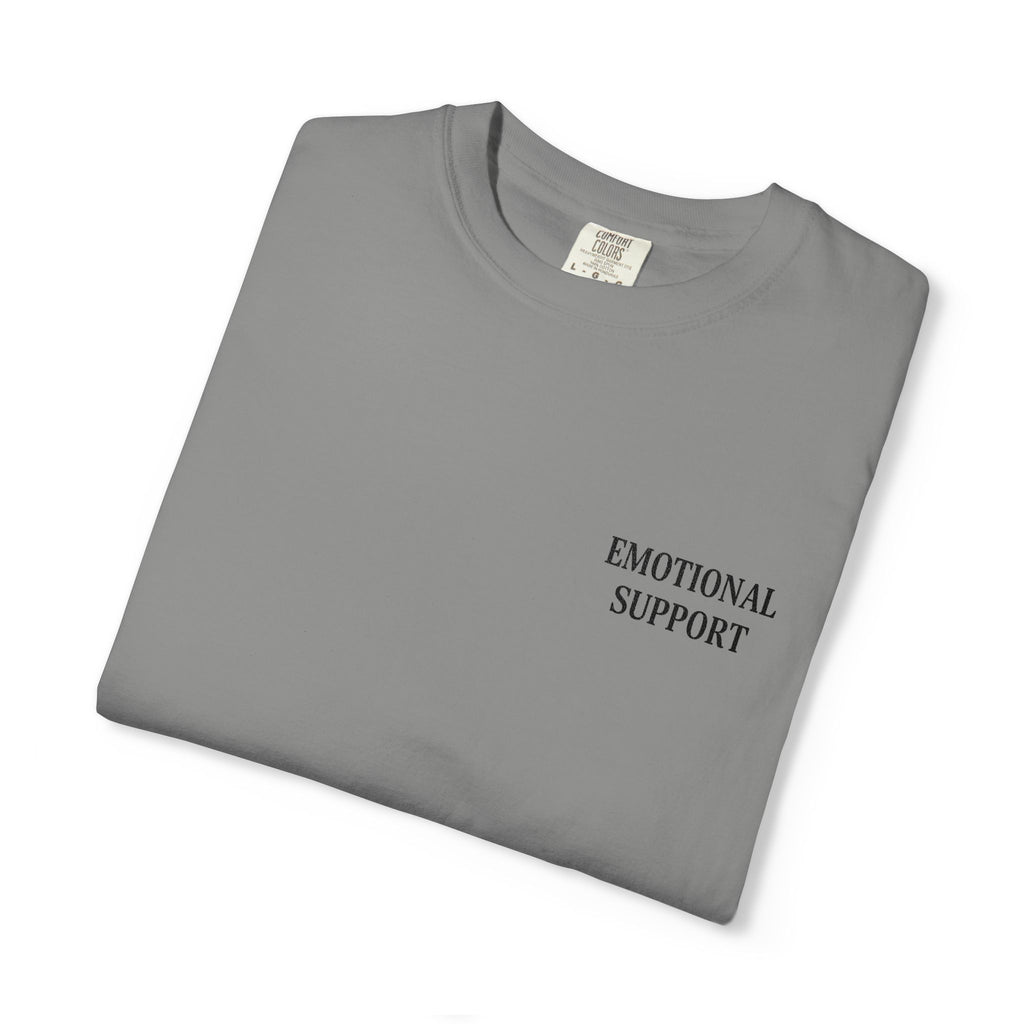 Emotional Support T-Shirt — Minimal Chest Text Tee
