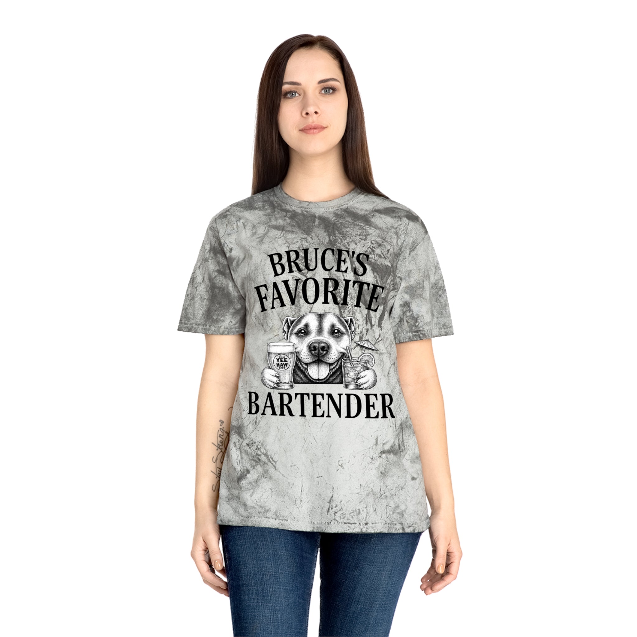 "Bruce's Favorite Bartender" & "The Best Mom" tie-dye shirt