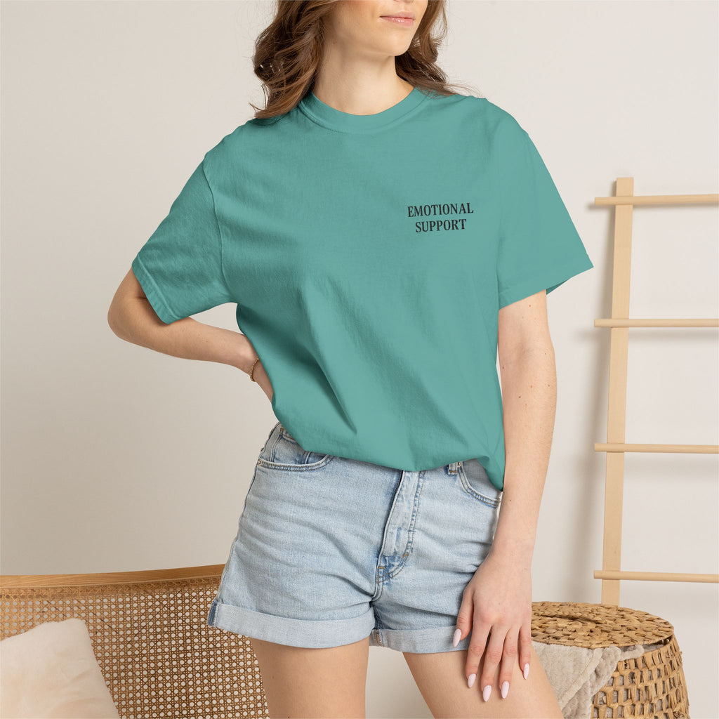 Emotional Support T-Shirt — Minimal Chest Text Tee