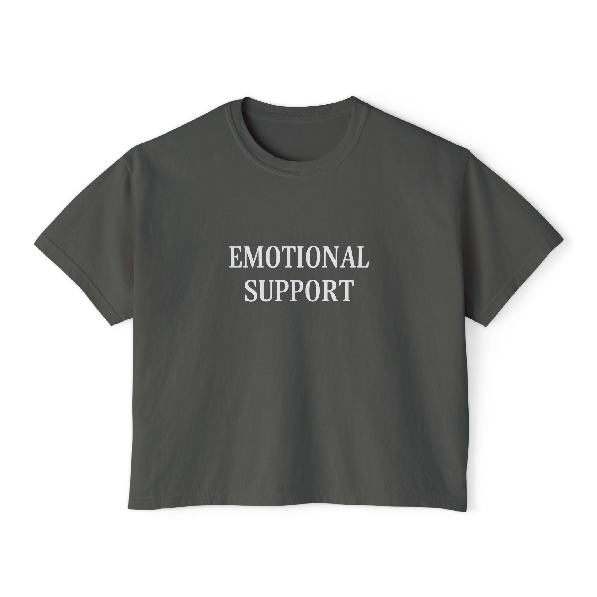 Emotional Support Boxy Tee — Womens Graphic Shirt