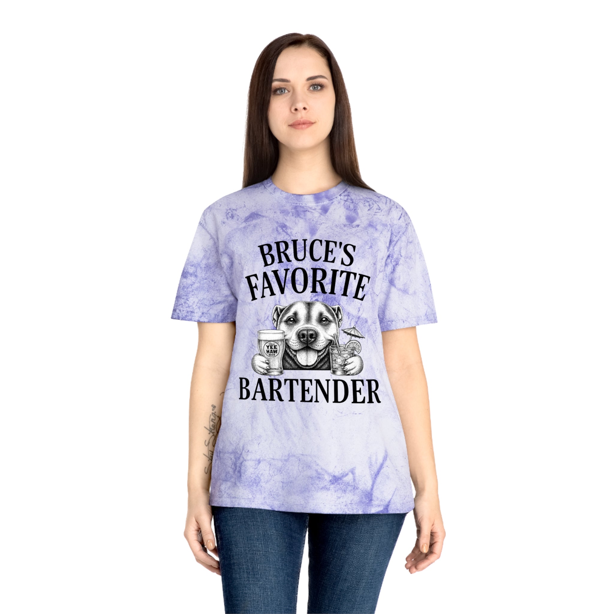 "Bruce's Favorite Bartender" & "The Best Mom" tie-dye shirt