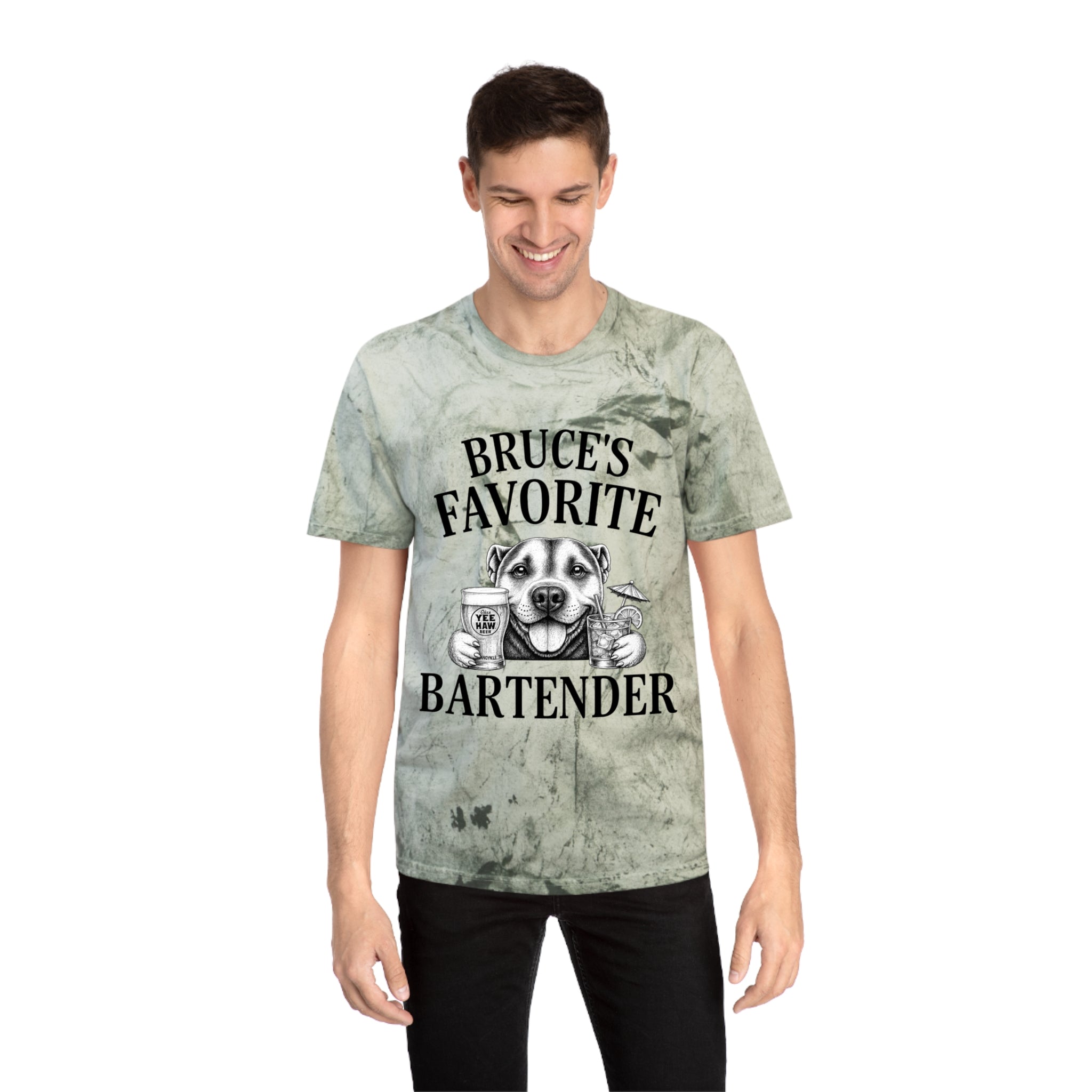 "Bruce's Favorite Bartender" & "The Best Mom" tie-dye shirt
