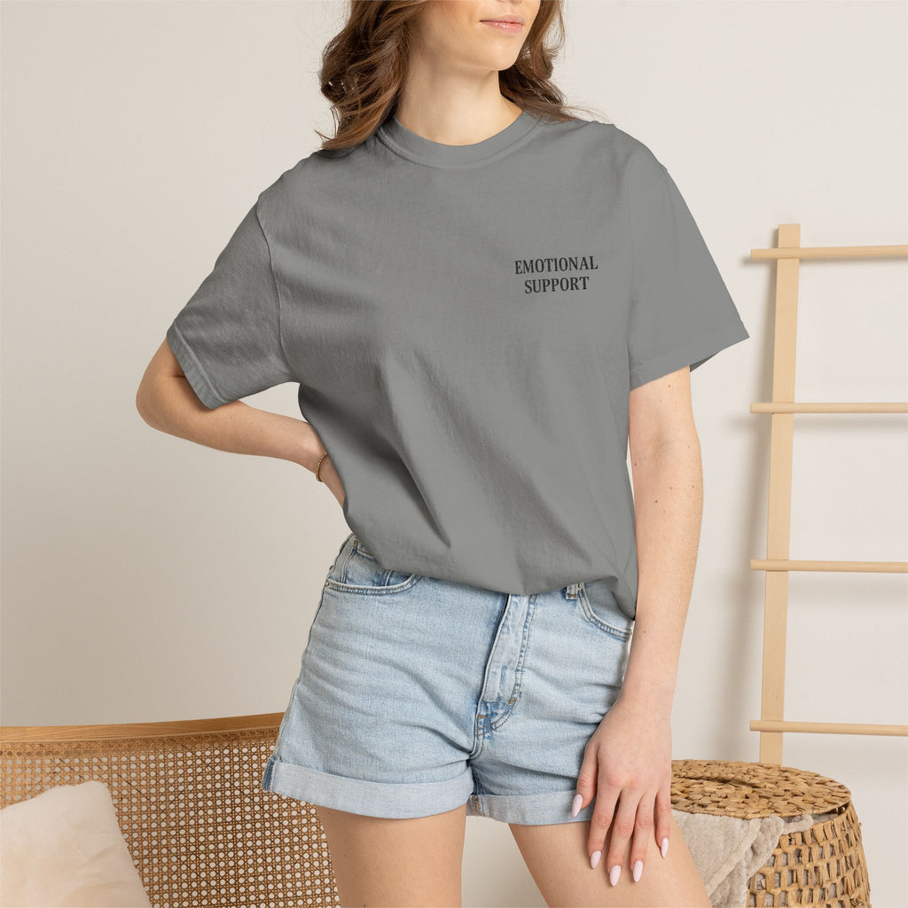 Emotional Support T-Shirt — Minimal Chest Text Tee