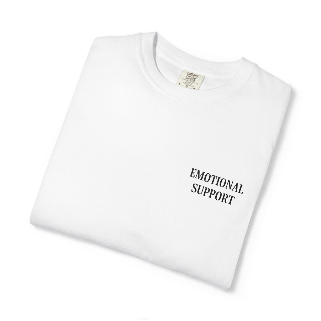 Emotional Support T-Shirt — Minimal Chest Text Tee