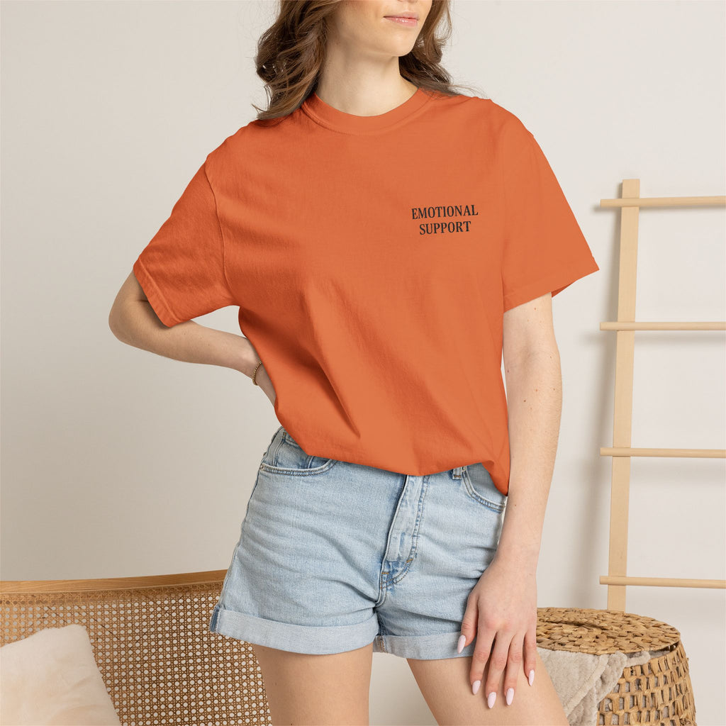 Emotional Support T-Shirt — Minimal Chest Text Tee