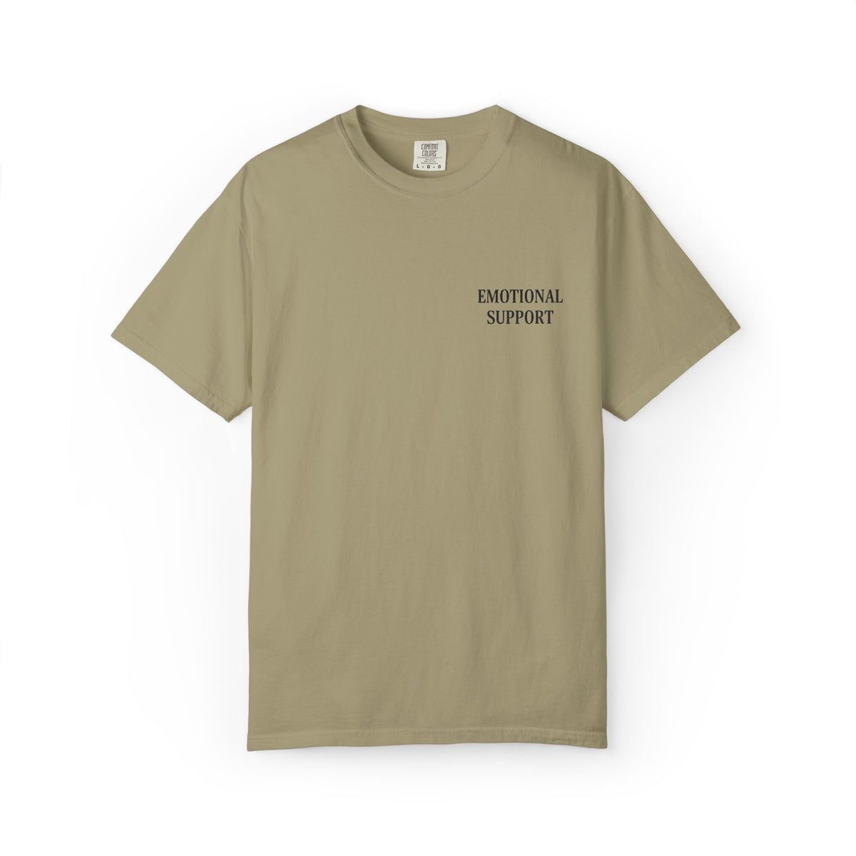 Emotional Support T-Shirt — Minimal Chest Text Tee