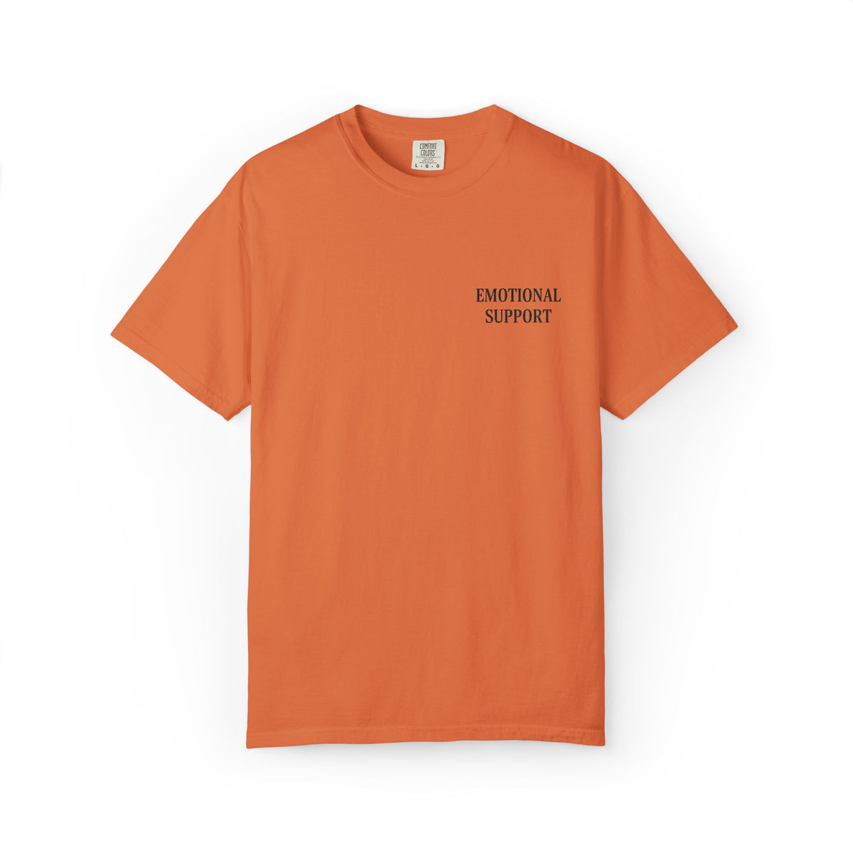 Emotional Support T-Shirt — Minimal Chest Text Tee