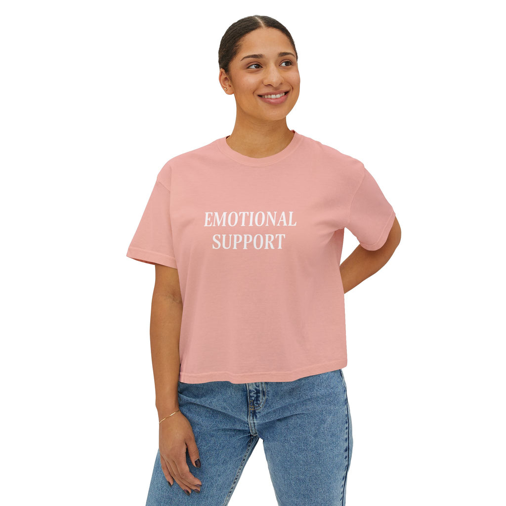 Emotional Support Boxy Tee — Womens Graphic Shirt