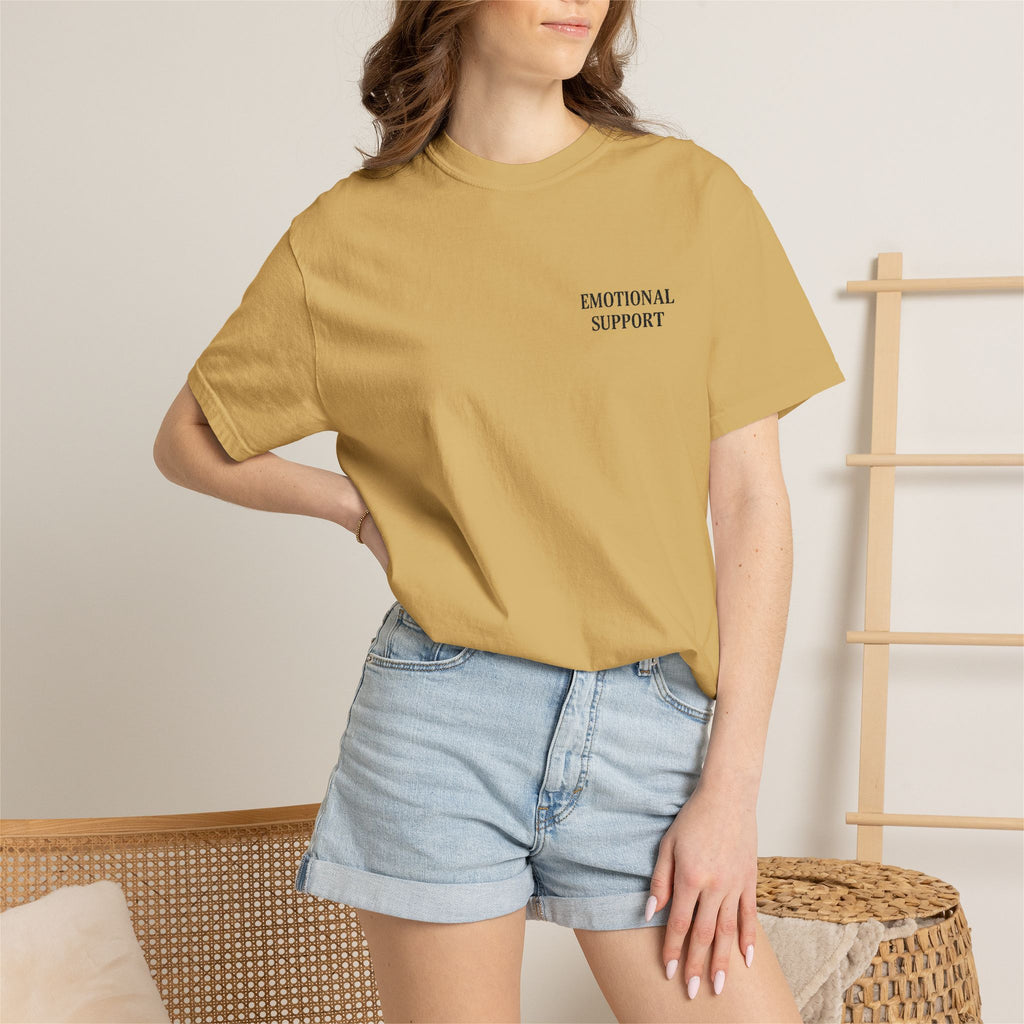 Emotional Support T-Shirt — Minimal Chest Text Tee