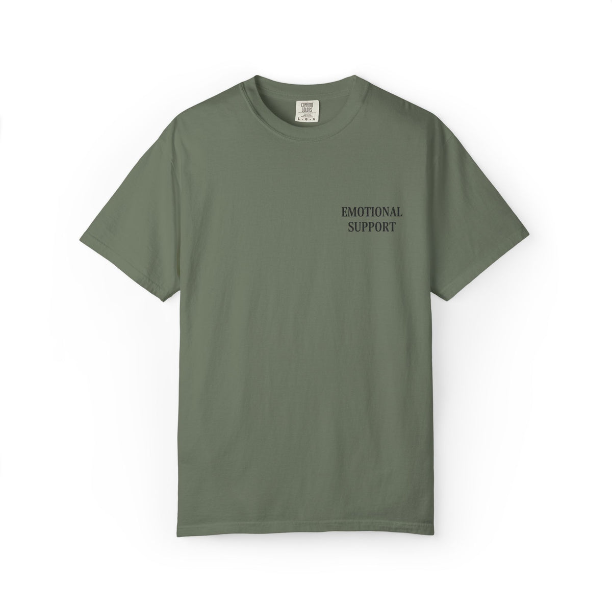Emotional Support T-Shirt — Minimal Chest Text Tee