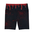 Red Drip Cycling Shorts — Women's Gothic Workout Biker Shorts
