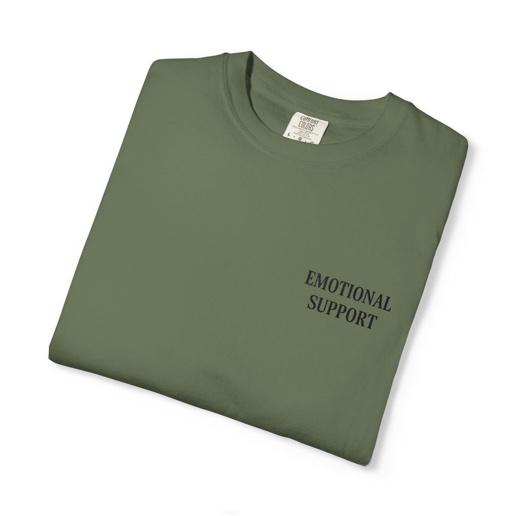 Emotional Support T-Shirt — Minimal Chest Text Tee