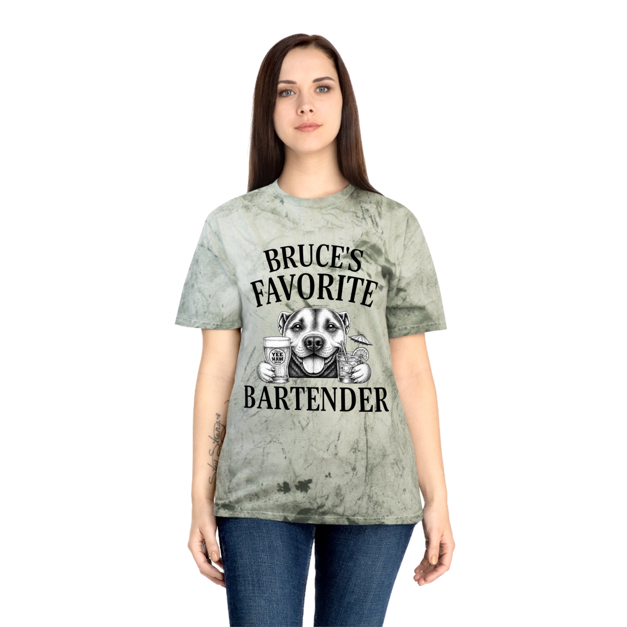 "Bruce's Favorite Bartender" & "The Best Mom" tie-dye shirt
