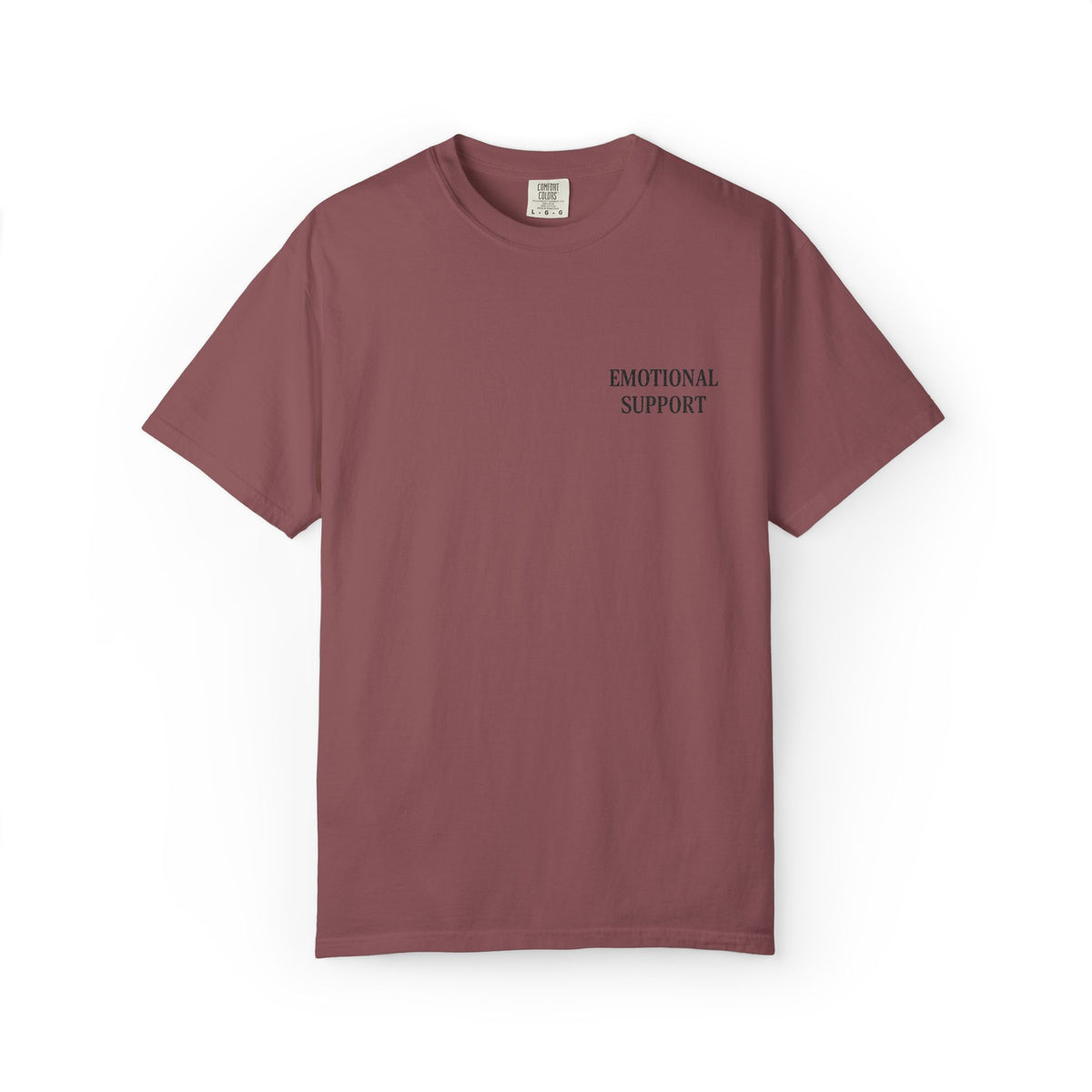 Emotional Support T-Shirt — Minimal Chest Text Tee