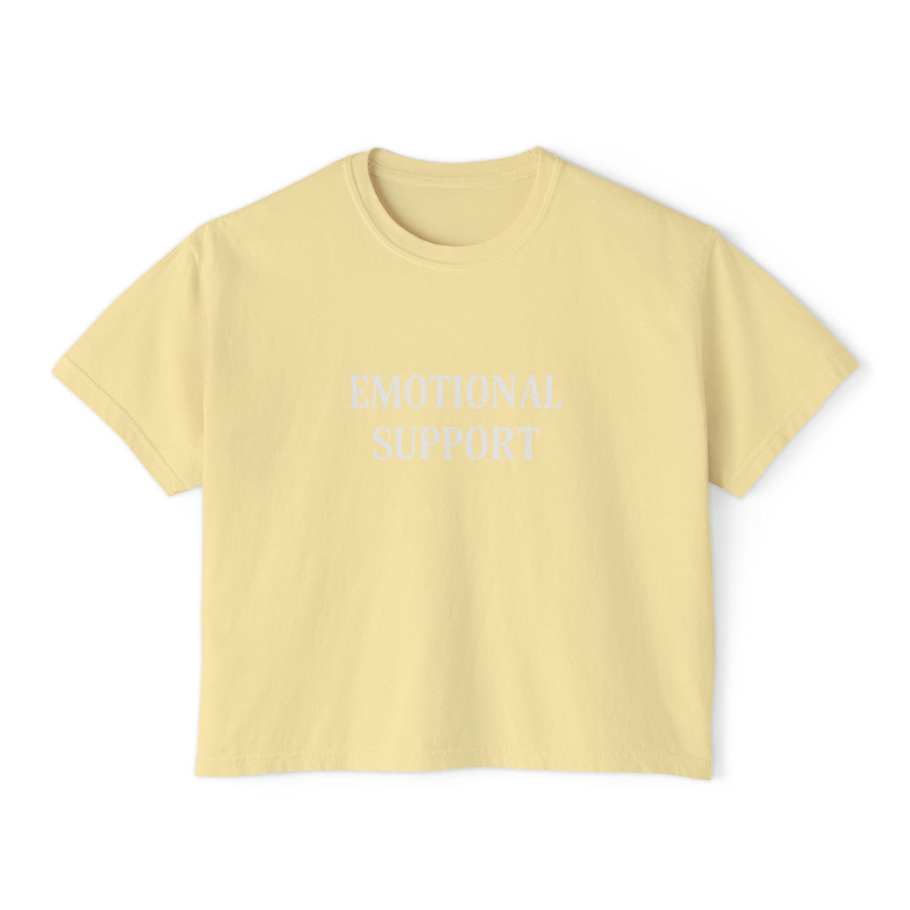 Emotional Support Boxy Tee — Womens Graphic Shirt