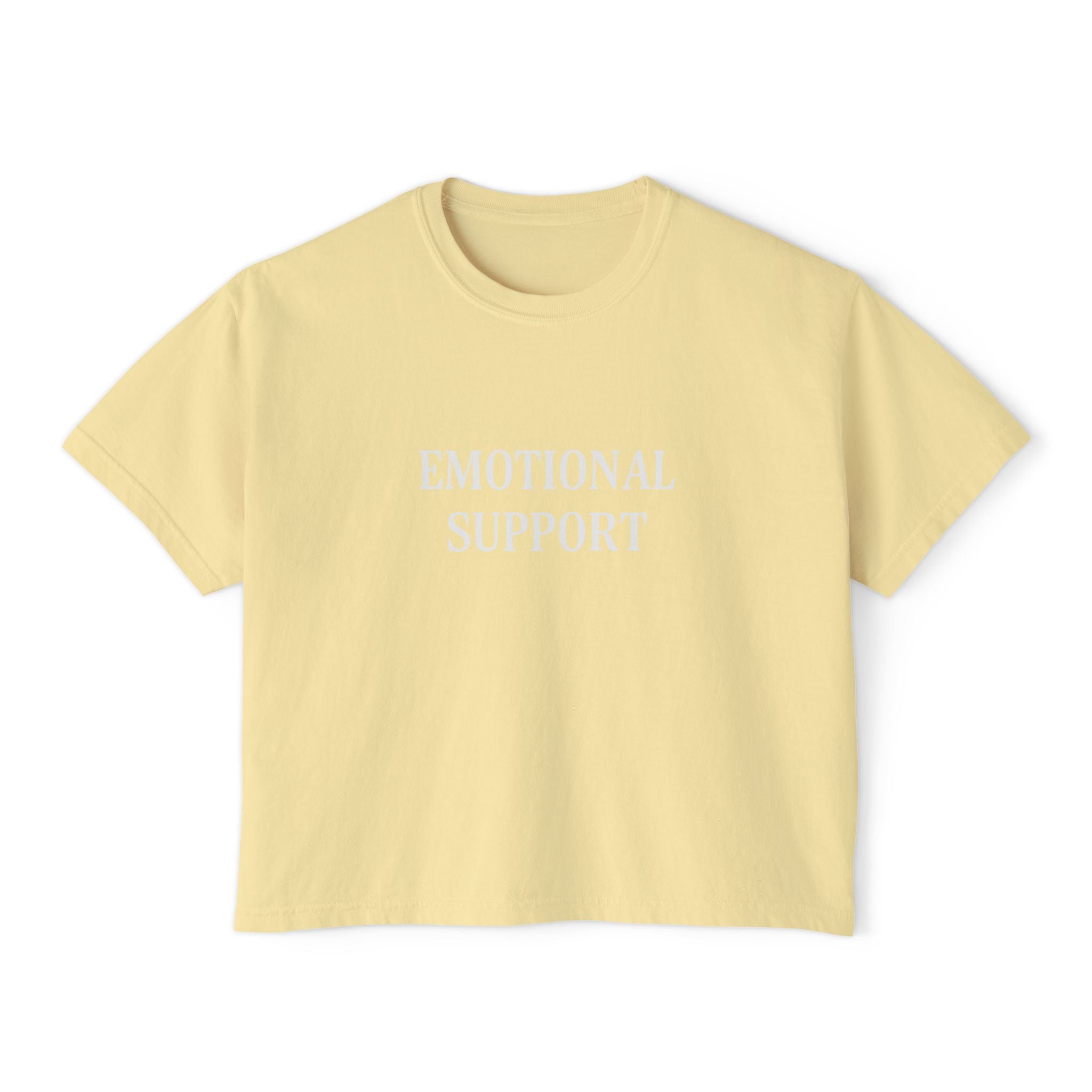 Emotional Support Boxy Tee — Womens Graphic Shirt