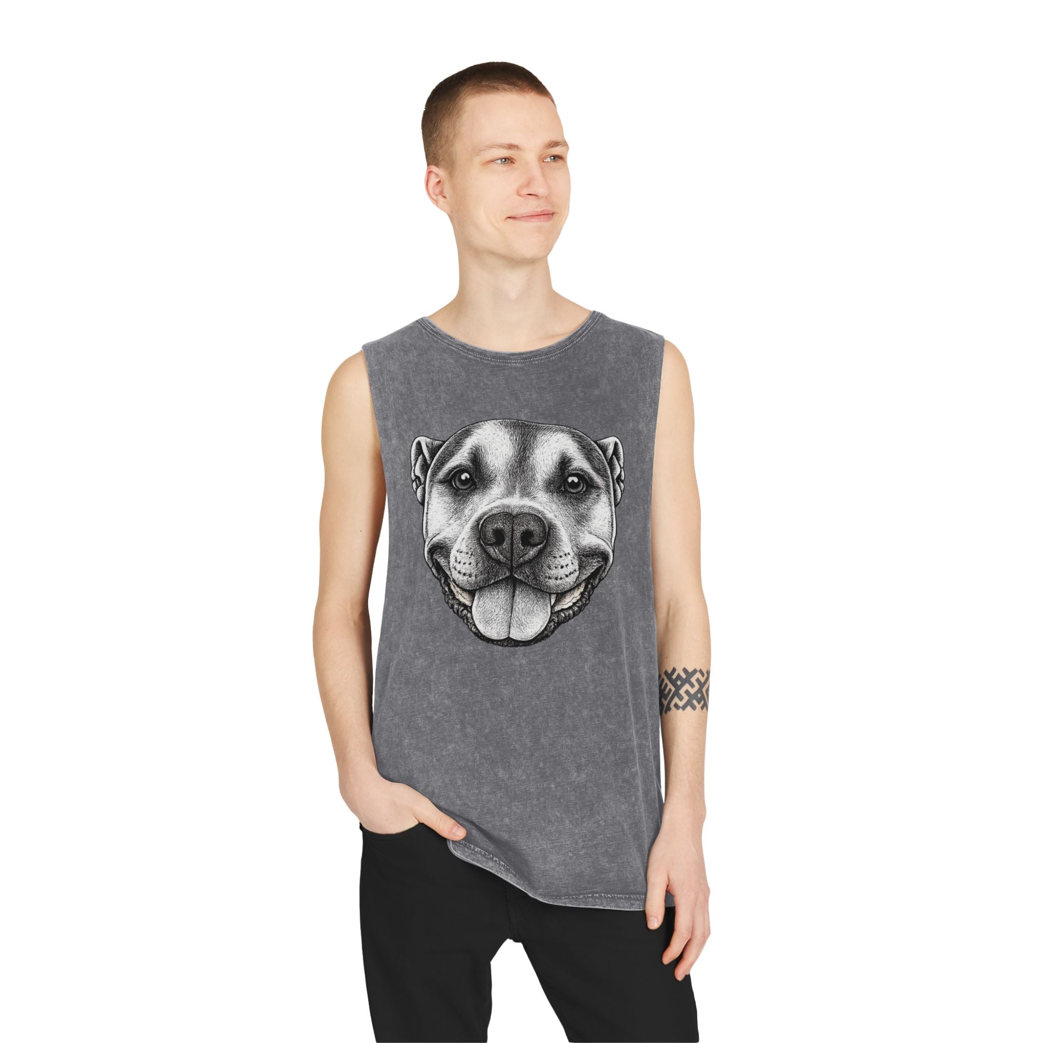 Bruce Smile — Stonewash Muscle Tee