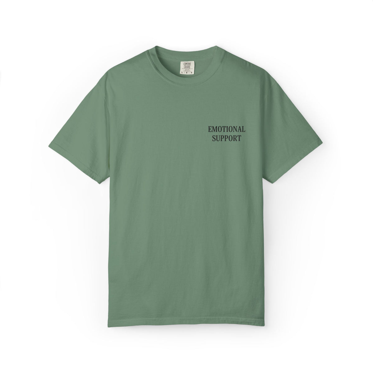 Emotional Support T-Shirt — Minimal Chest Text Tee