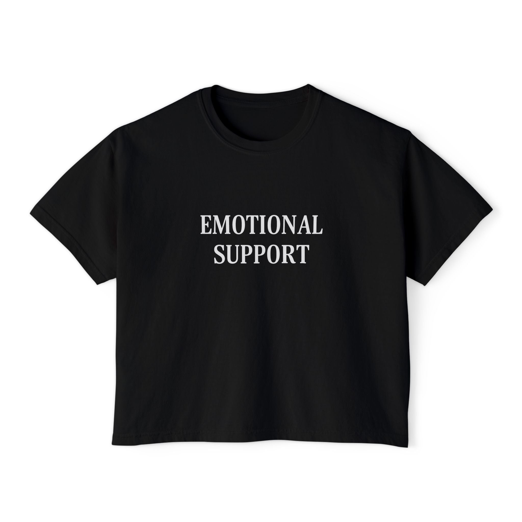 Emotional Support Boxy Tee — Womens Graphic Shirt