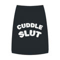 Pet Tank Top — "Cuddle Slut" Funny Dog Shirt, Soft Black Puppy Tee for Cuddly Pets