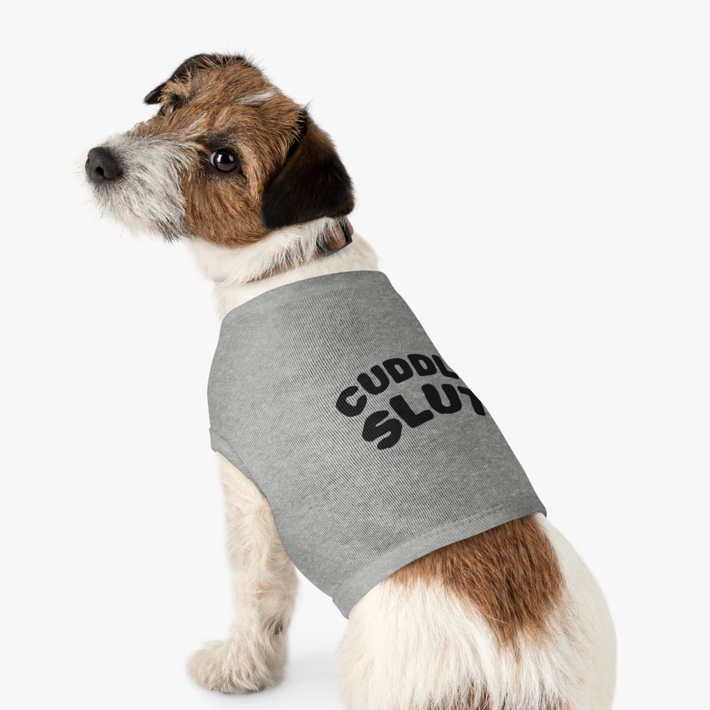 Pet Tank Top — "Cuddle Slut" Funny Dog Shirt, Cozy Cute Puppy Tank
