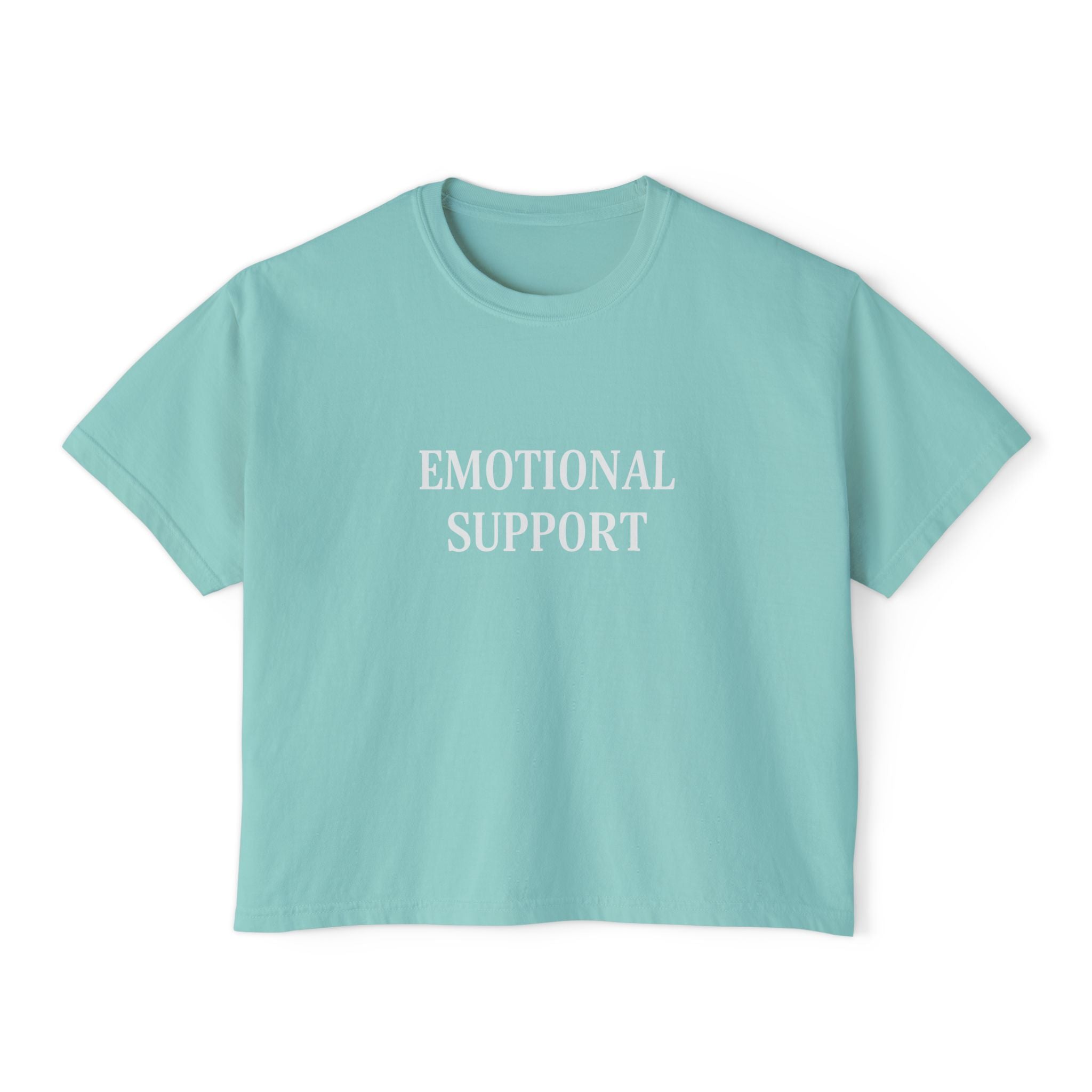 Emotional Support Boxy Tee — Womens Graphic Shirt