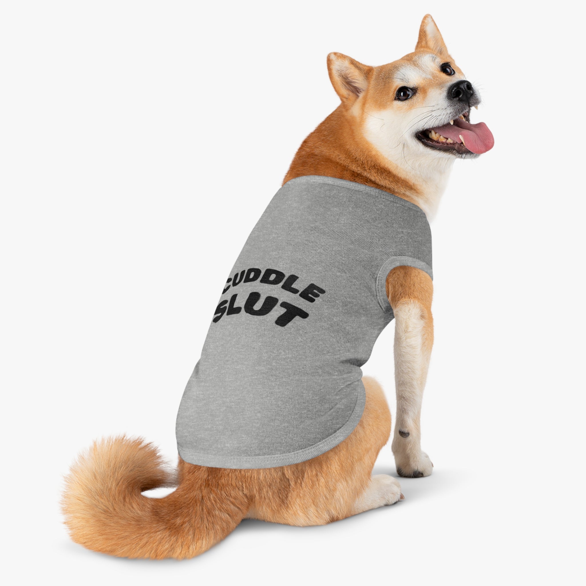 Pet Tank Top — "Cuddle Slut" Funny Dog Shirt, Cozy Cute Puppy Tank