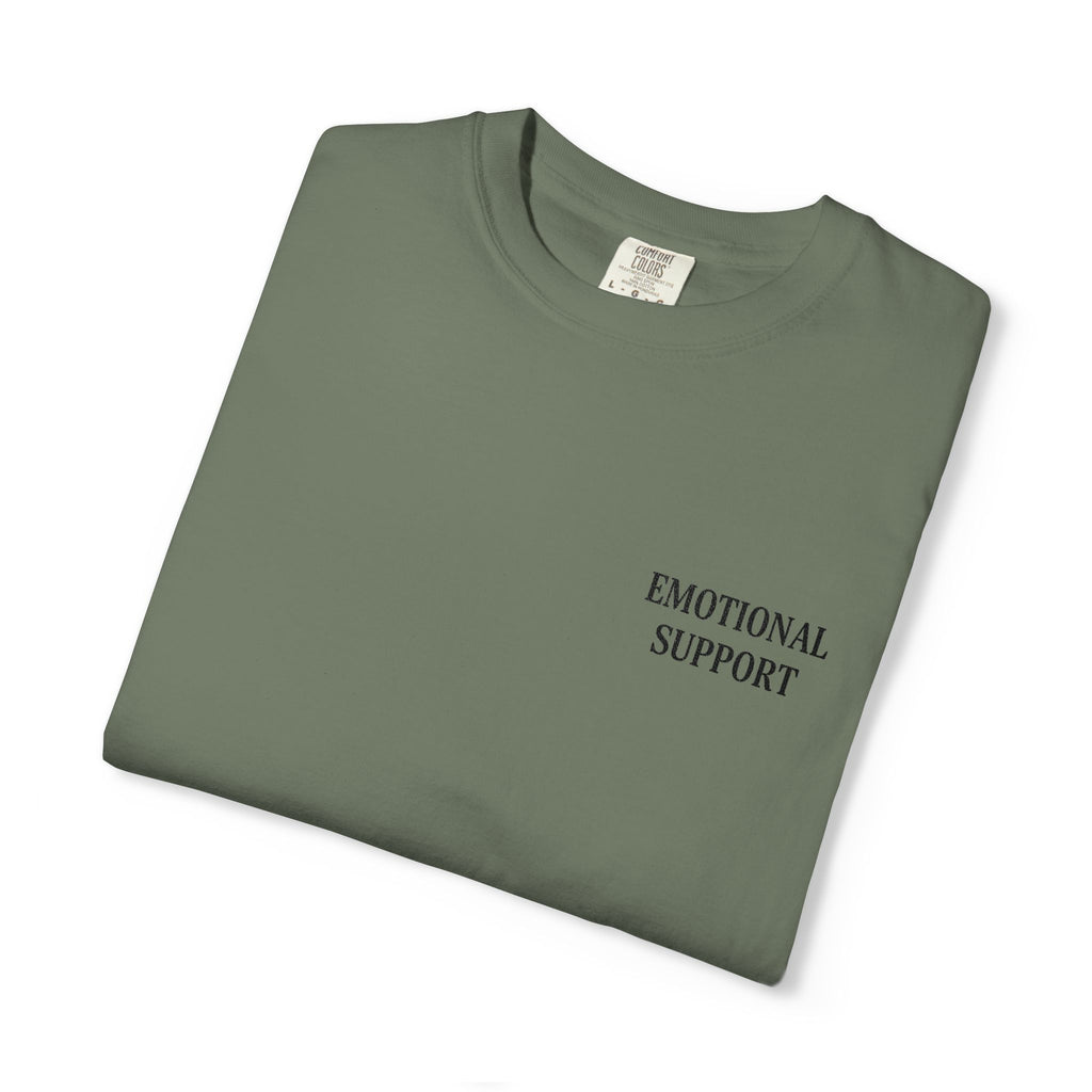 Emotional Support T-Shirt — Minimal Chest Text Tee