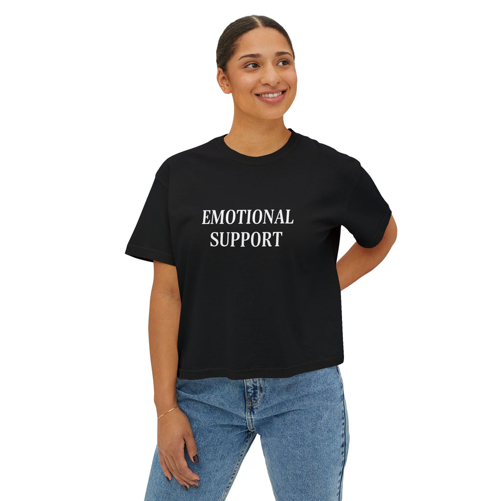 Emotional Support Boxy Tee — Womens Graphic Shirt