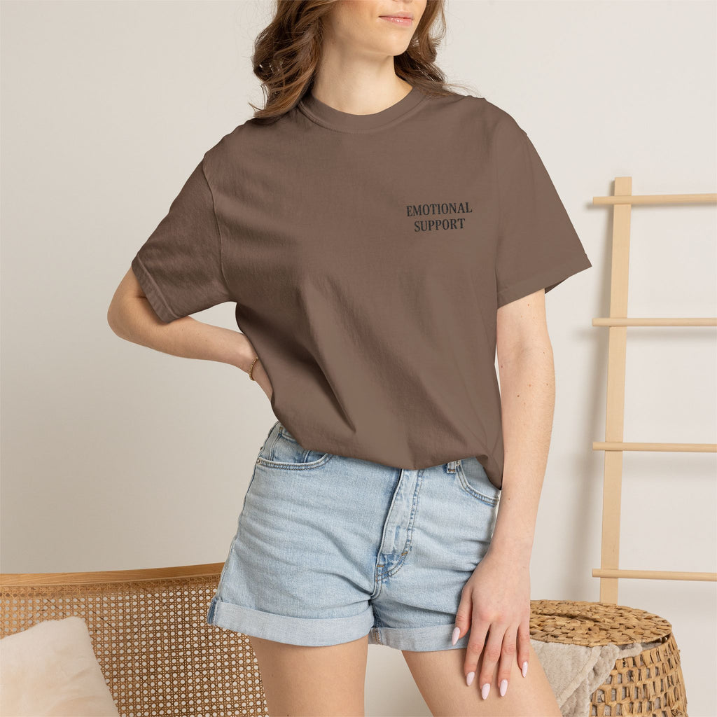 Emotional Support T-Shirt — Minimal Chest Text Tee