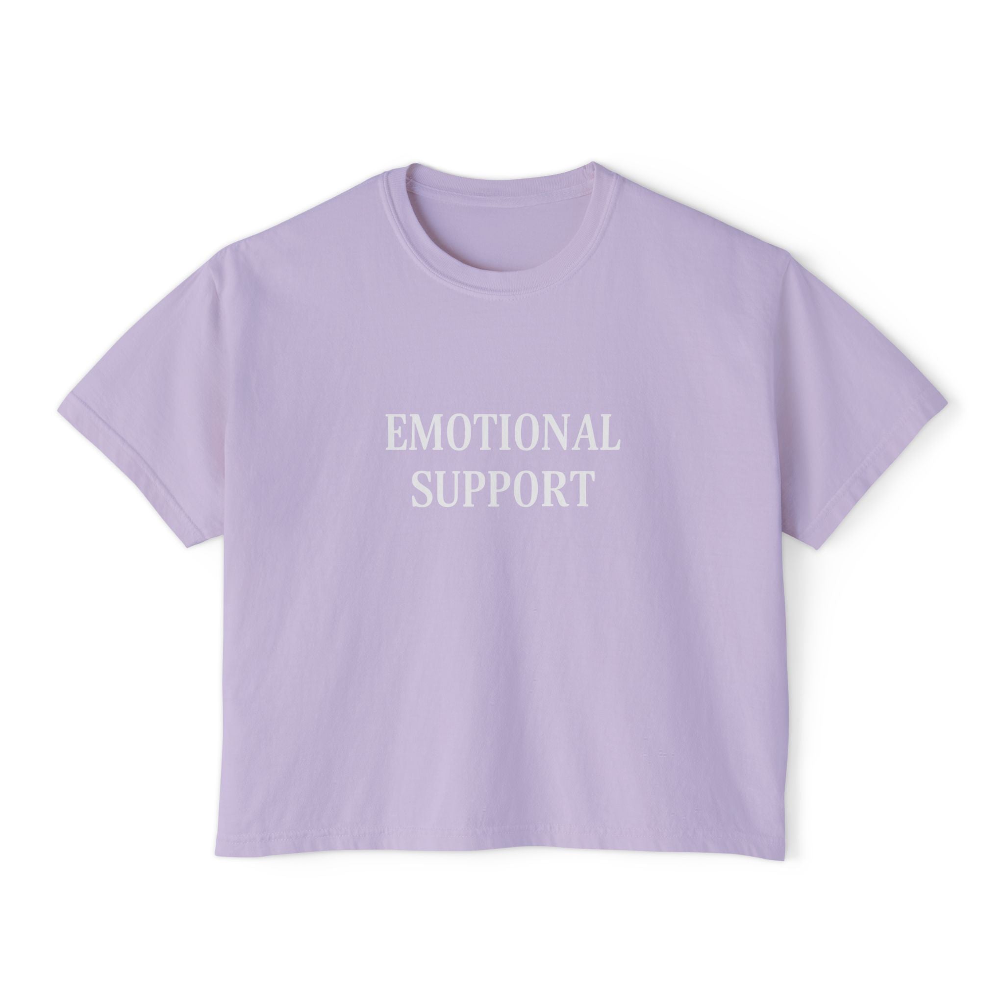 Emotional Support Boxy Tee — Womens Graphic Shirt