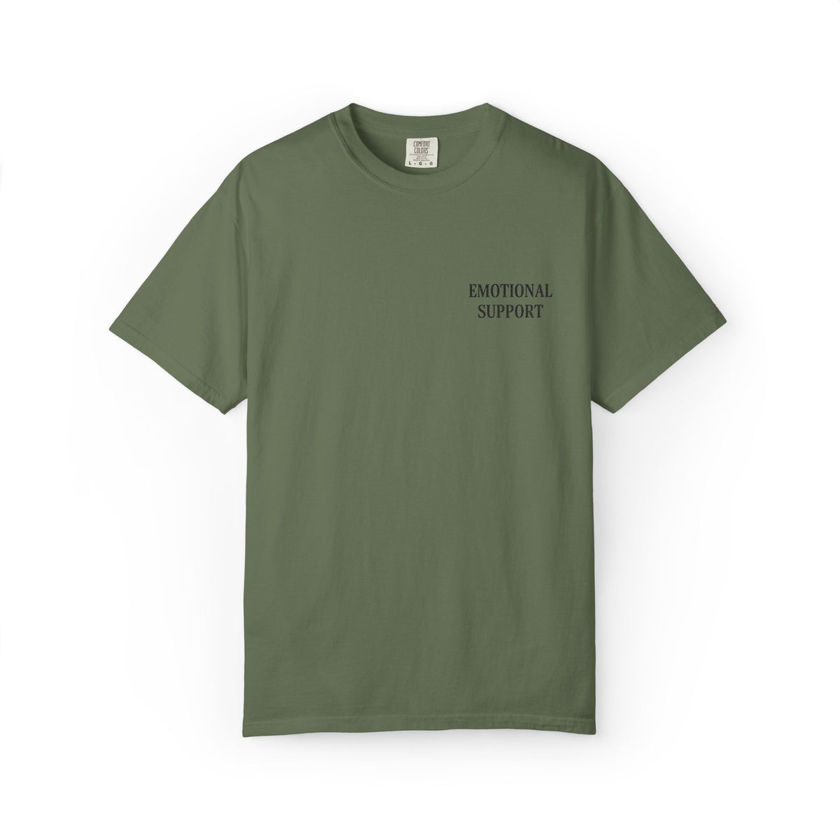 Emotional Support T-Shirt — Minimal Chest Text Tee