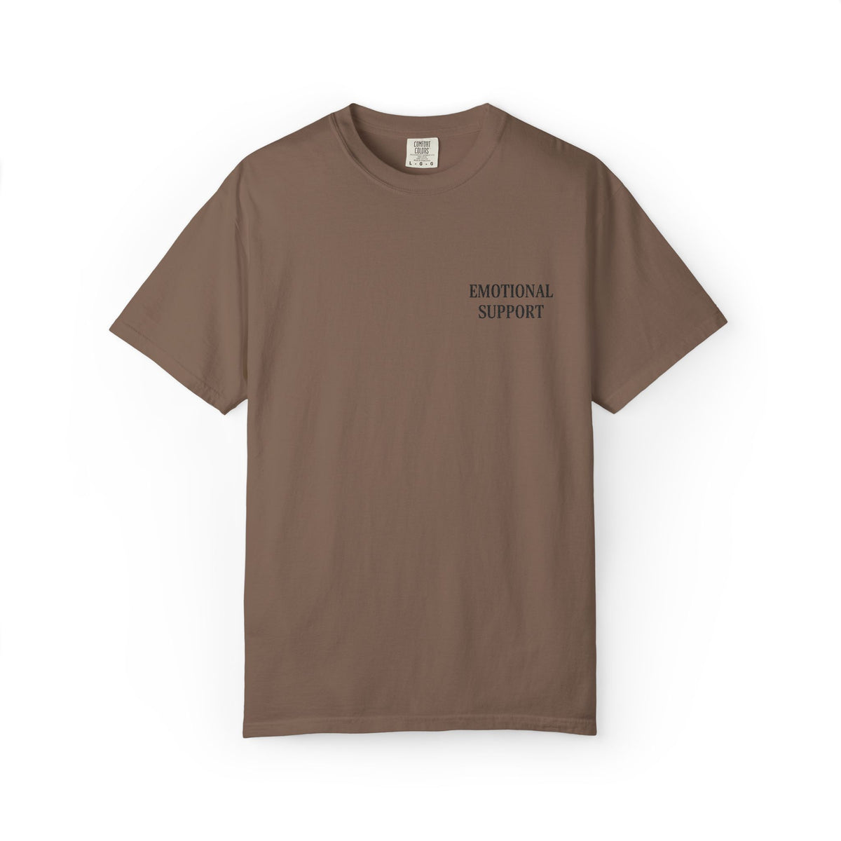 Emotional Support T-Shirt — Minimal Chest Text Tee